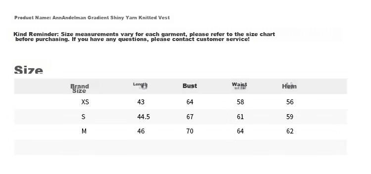 ANN ANDELMAN Official Gradient Knit Vest Women Colorblock Round Neck Chic Cropped Top Black White XS 17