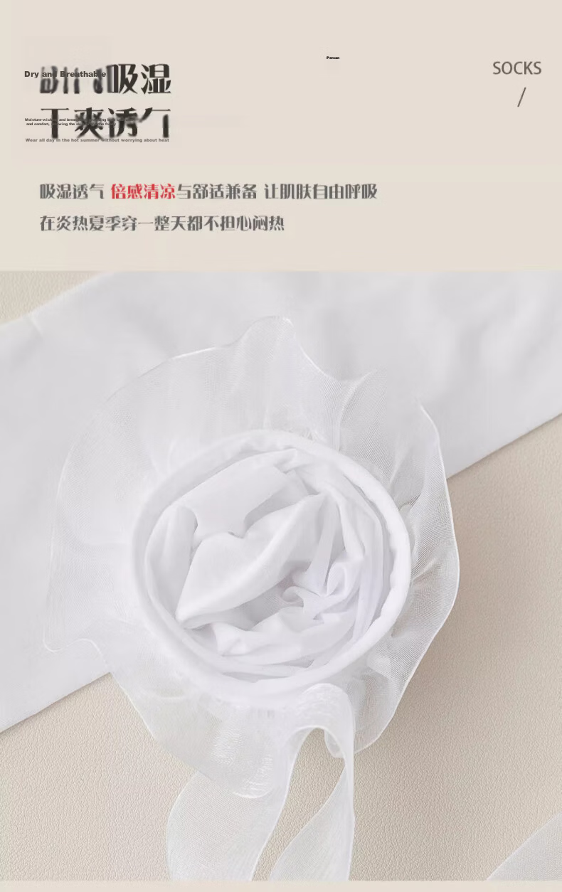 Langsha Women's Ultra-Thin Lace Bow Tie Black Lace Mid-Calf Socks Japanese JK Style Sexy Girl Leg Socks Spring Summer 6