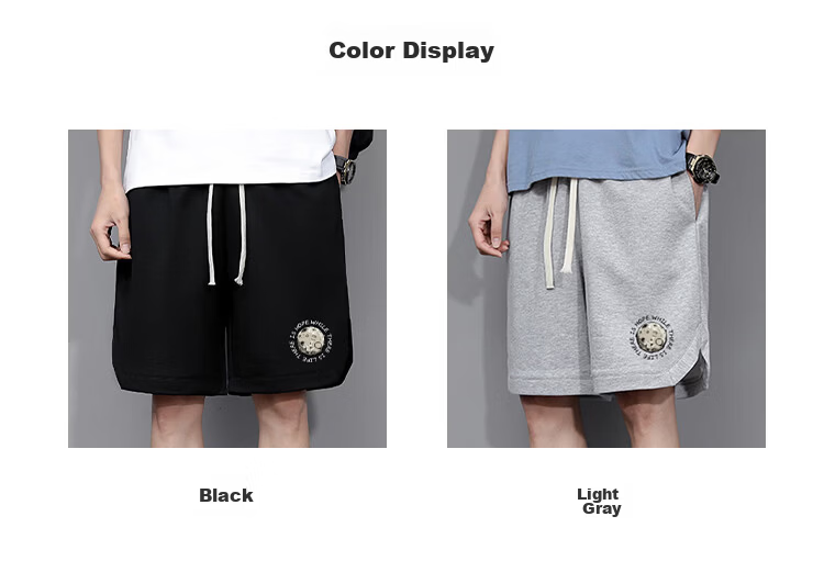 Cotton Casual Men's Summer Shorts Loose Fit Plus Size Five-Point Pants Gray 67; M 24