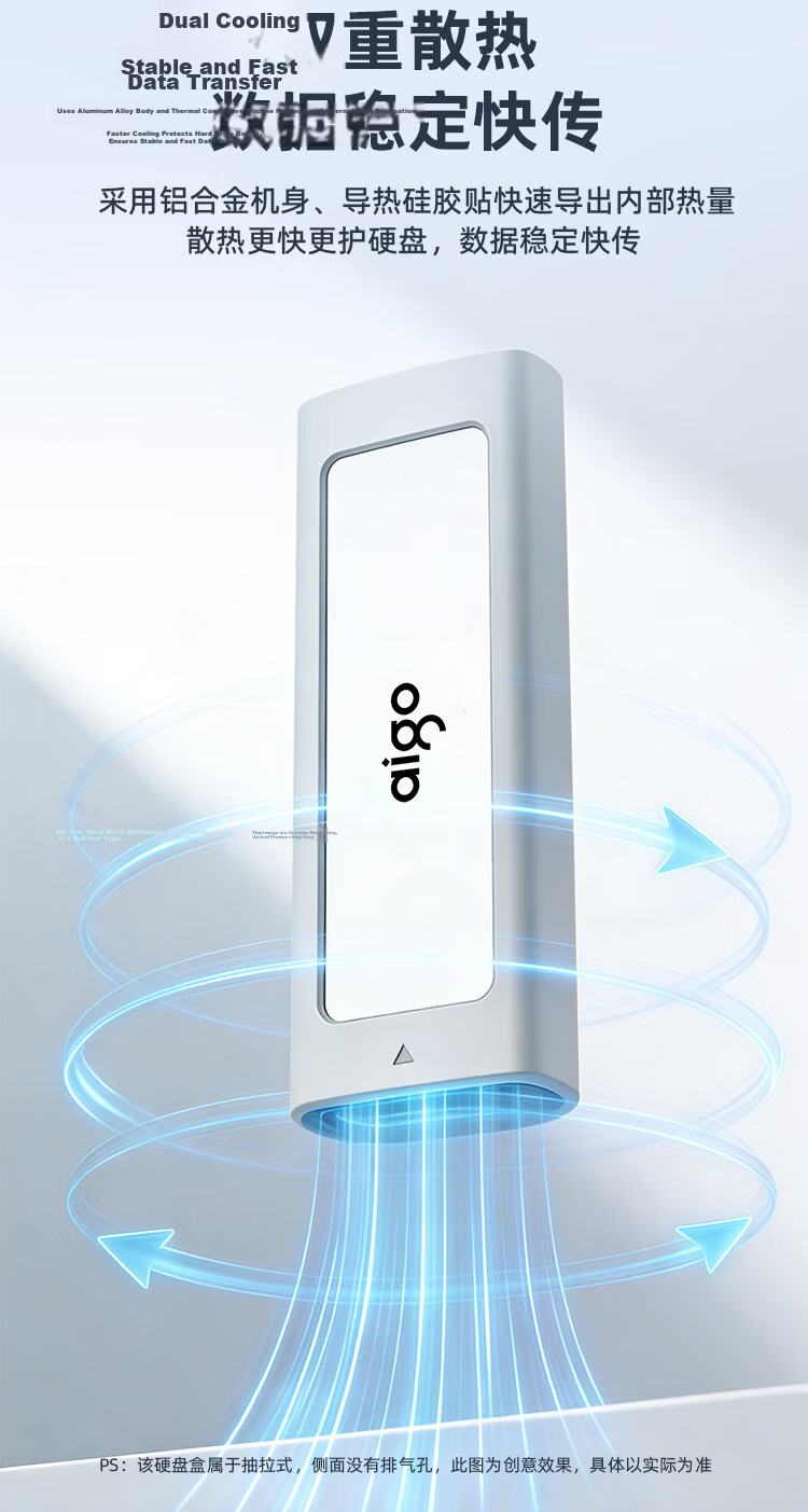 Aigo M.2 SSD Enclosure NVMe/SATA Dual-Protocol M.2 Portable Hard Drive Laptop SSD External Type-C 3.2 High-Speed Universal Reader 5