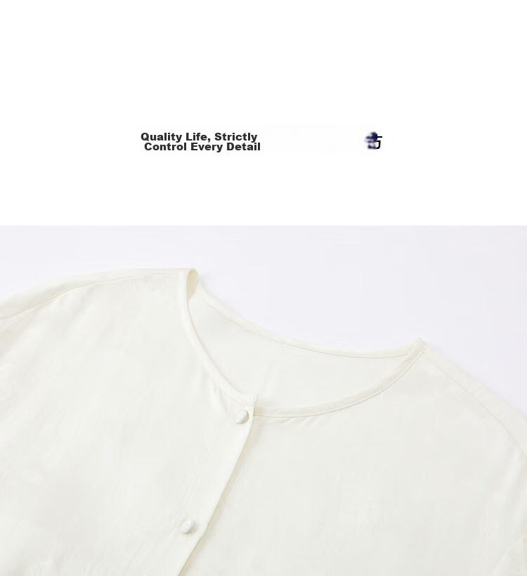 Demana [Moonlit Sea Glow] Spring National Style New Chinese Round Neck Jacquard Top Tie Loose Petite Women's Shirt 12