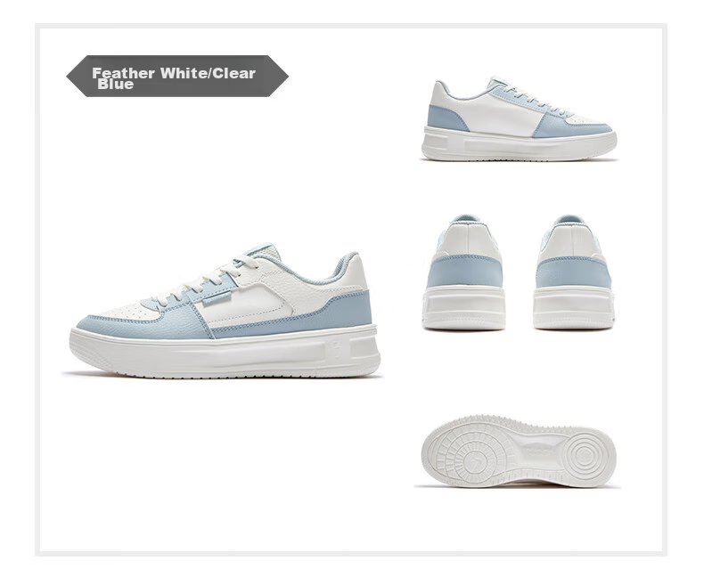 361° Qinghe 2 New Trendy Platform Leather Casual Sneakers Women's White Shoes 682636618-1 36