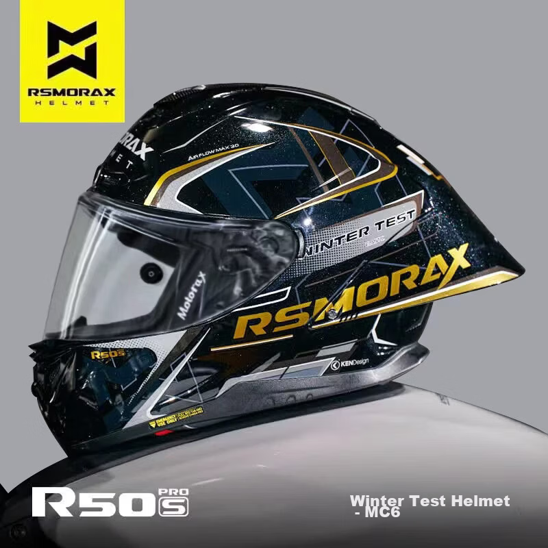 MOTORAX R50SPRO Motorcycle Helmet Unisex Four-Season Full Face Helmet with Large Rear Wing Street Helmet Winter Tested MC6 M