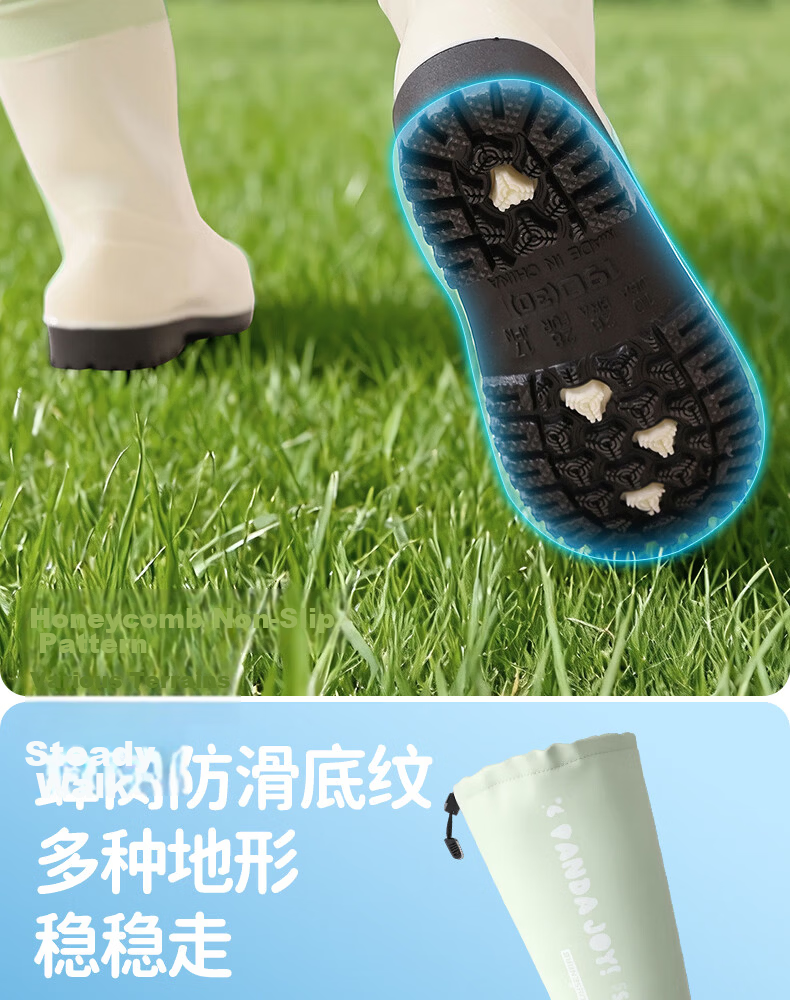 FOOTOPPO Adjustable Cuff Kids Rain Boots Girls Long Tube Beach Shoes Boys High Tube Water Shoes Hiking Creek Shoes 6