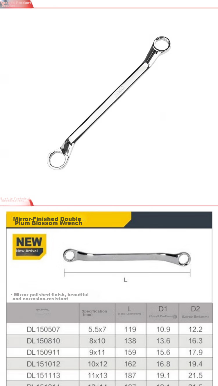 Deli Tool Mirror Double Open-End Wrench 24x27mm DL152427 1