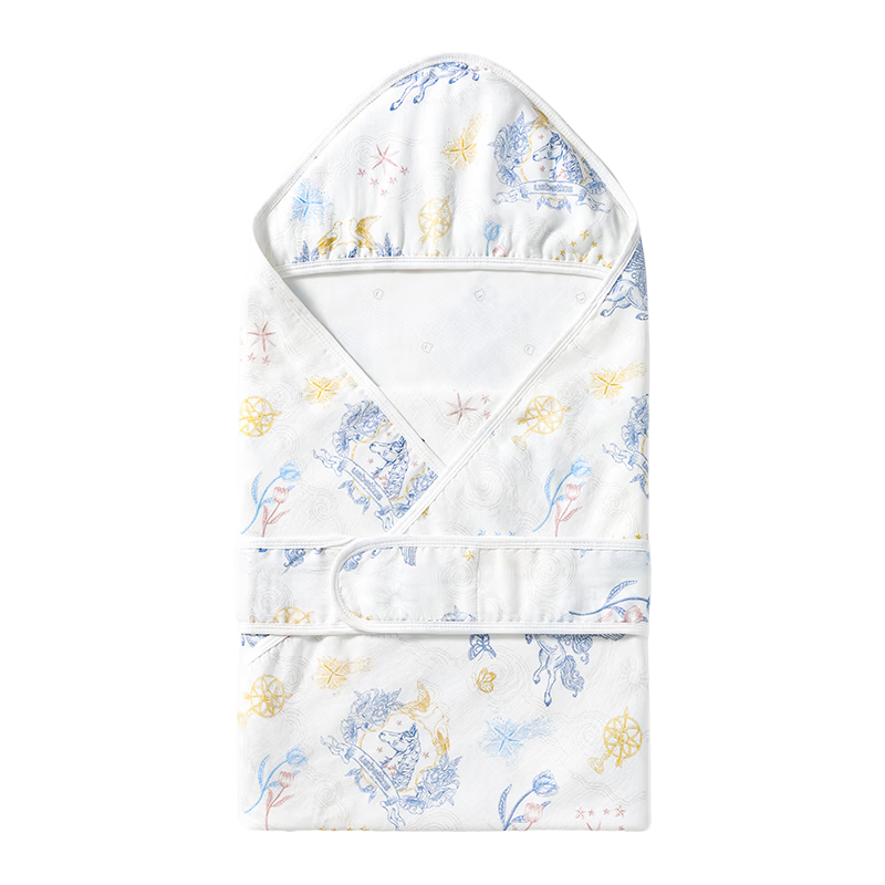 Beitaisi Baby Swaddle, Amniotic Membrane Newborn Wrap, Anti-Startle Blanket, Single Summer Thin Double-Layer Star Dust 90*90cm