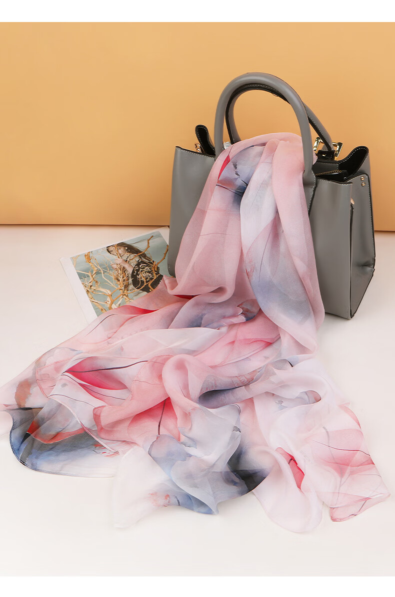 Hengyuanxiang 100% Mulberry Silk Scarf Women's Silk Summer Lightweight Office Shawl Wrap Mom Birthday Gift 17