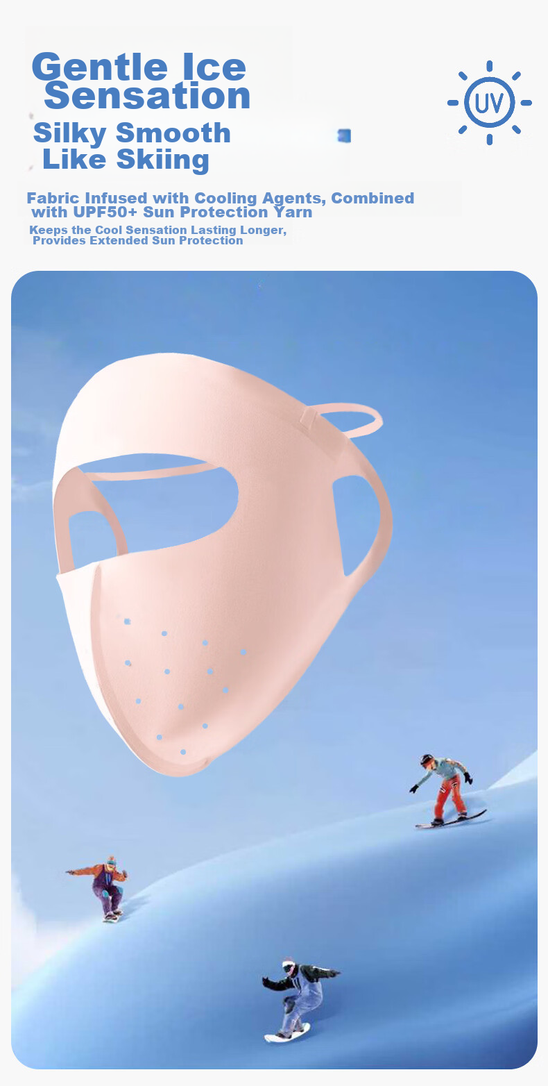 Romon Ice Silk Sun Protection Face Mask Women's Full Face UV Protection Breathable Ear-Hook Cycling Mask Men's Sun Protection Veil 4