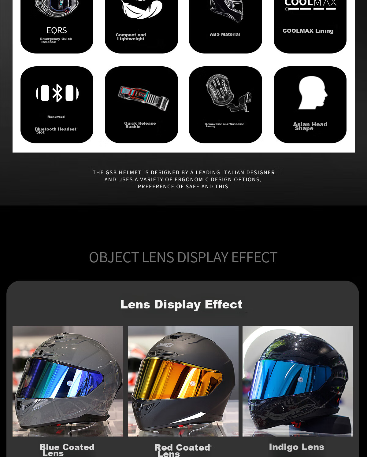 GSB Motorcycle Full Face Helmet 3C Certified All-Season Unisex G361 3