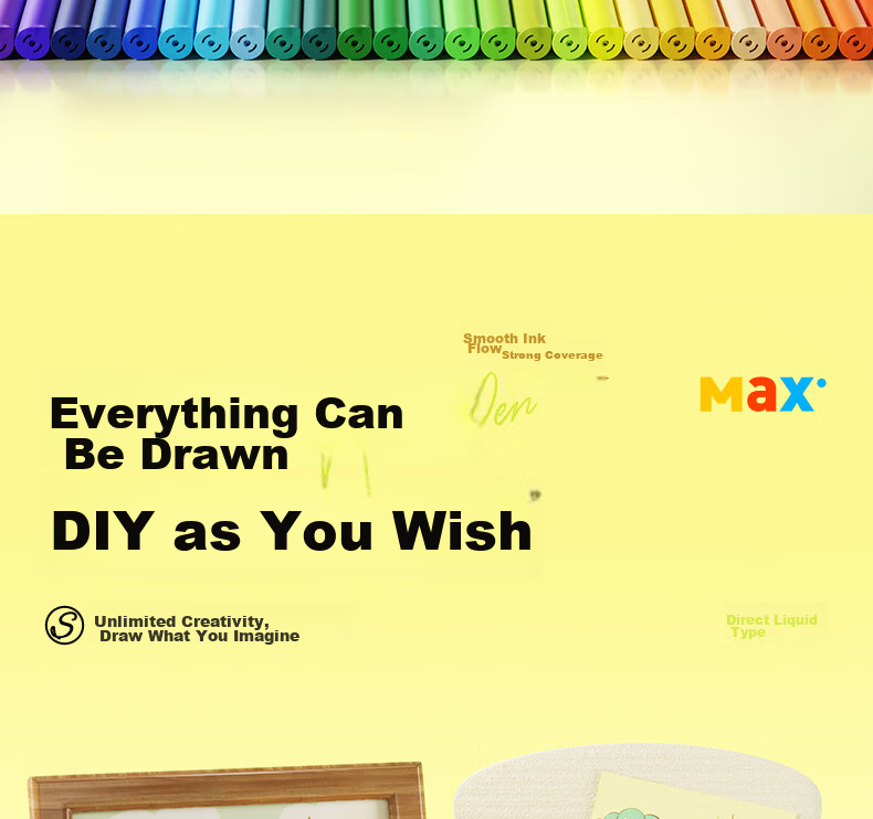 M&G 36-Color Acrylic Marker Pens MAX Foldable Direct Ink Children's Student Drawing Graffiti Hand-Painted Birthday Gift 19