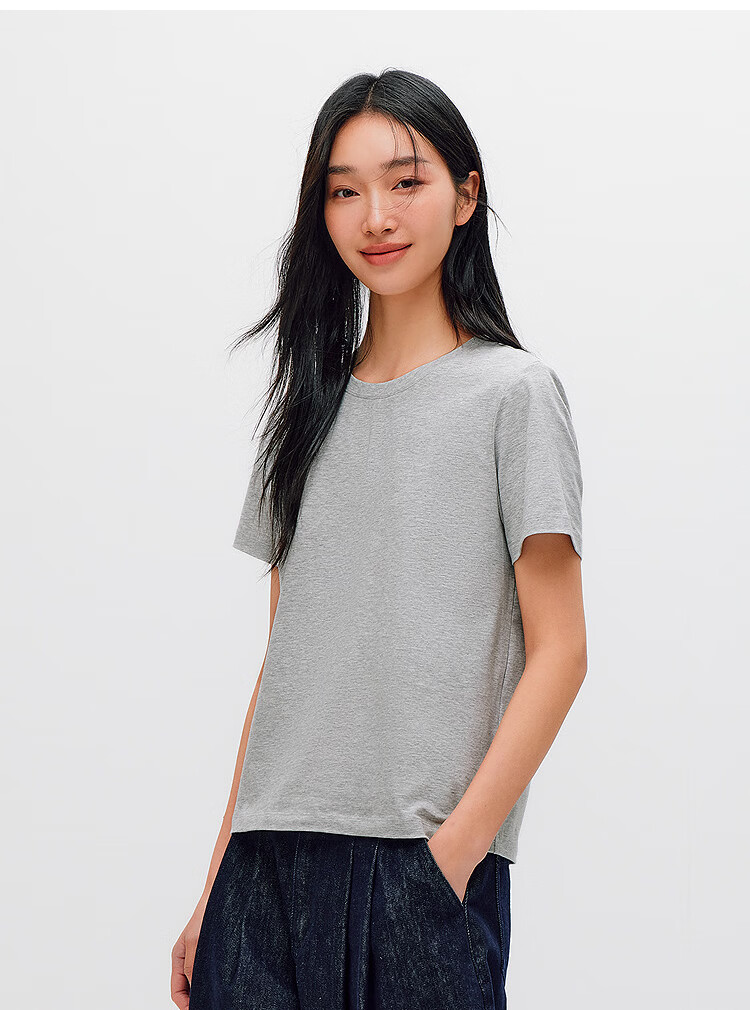 Semir Mall Style | Women's Summer Short Sleeve T-Shirt Solid Color Crew Neck Regular Shoulder Top 2026 Versatile Shirt 101926100001 33