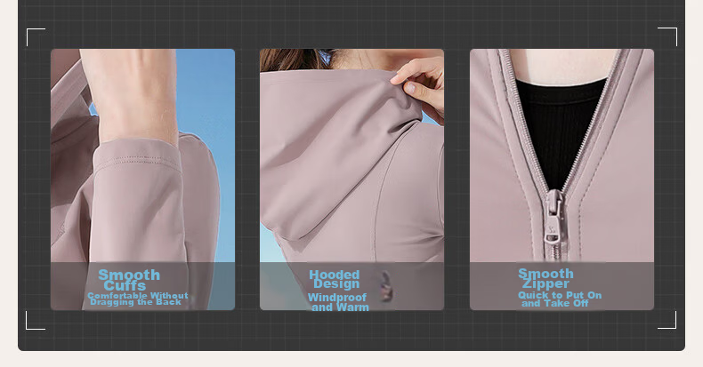 CAMEL Women's Summer Sunscreen Jacket Breathable Slim Fit Comfortable Yoga Quick-Dry Lightweight Original Yarn Ice-Feel Sports Coat 12