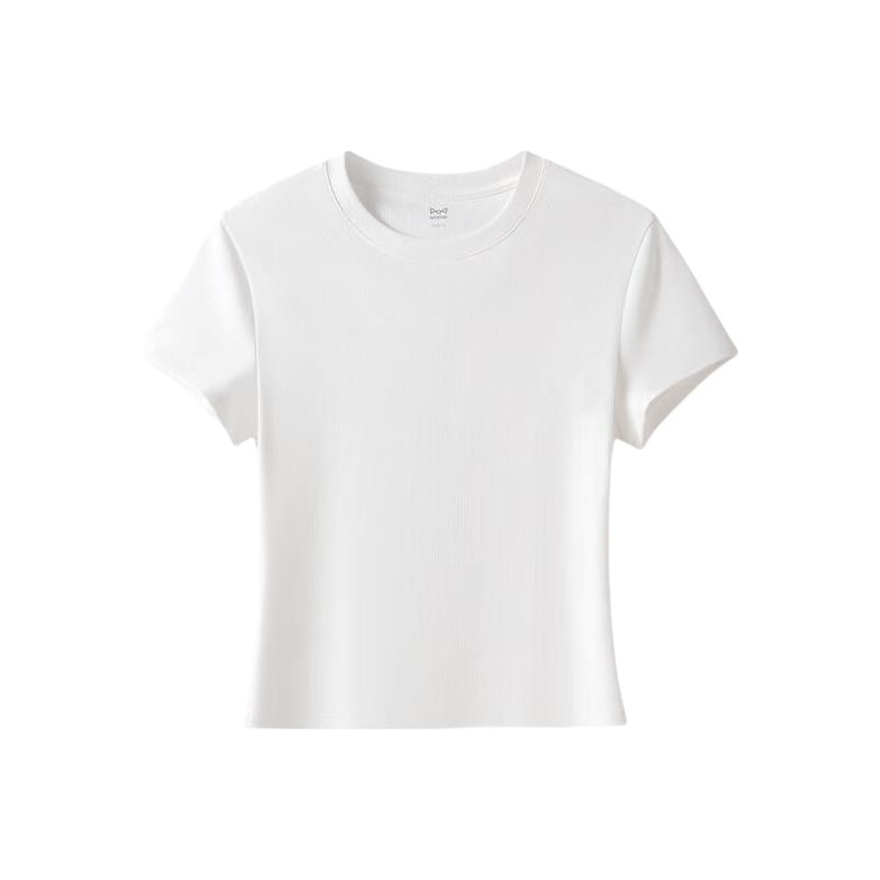 MiiOW 100% Cotton Women's Crew Neck T-Shirt Loose Fit Spring Summer Lightweight Casual Basic White Tee