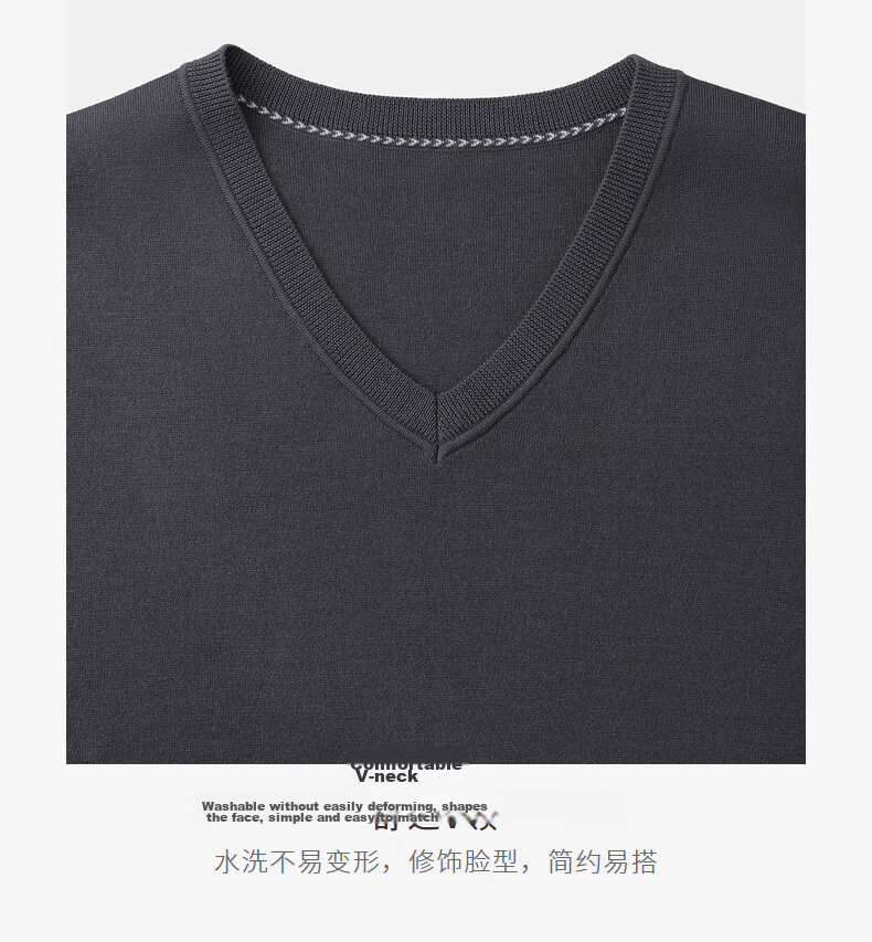 Goldlion Wool Blend 25 Autumn Winter Vest Warm V-Neck Pullover Sweater Men Dark Gray 2XL 16