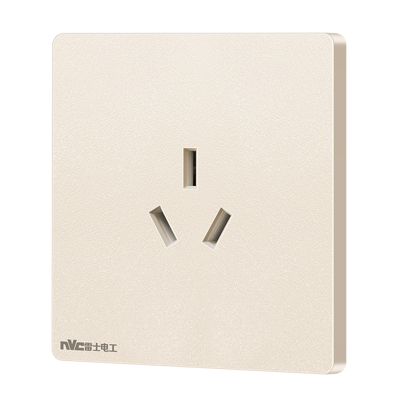 NVC Lighting Switch Socket Cream Style Ultra-thin Large Panel 16A Three-hole Socket 86 Type Panel N29 Crescent Yellow