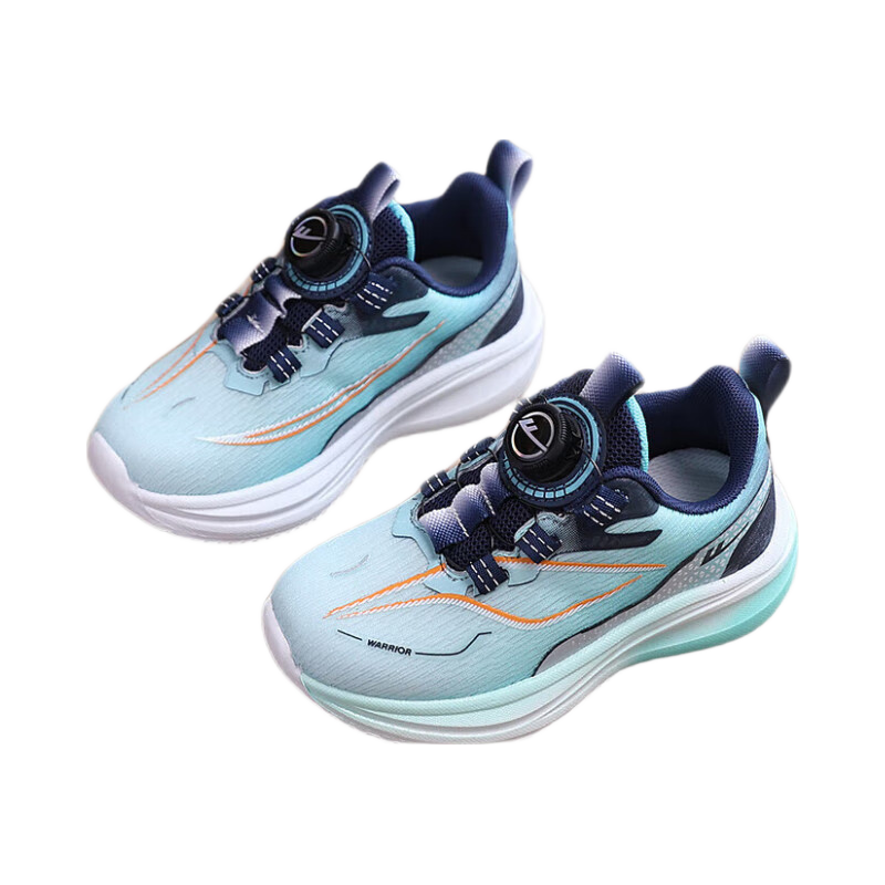 Warrior Children's Shoes, Boys And Girls Running Shoes, New Year Rotary Buckle Casual Sneakers, WZ-B779T, Blue, Size 37