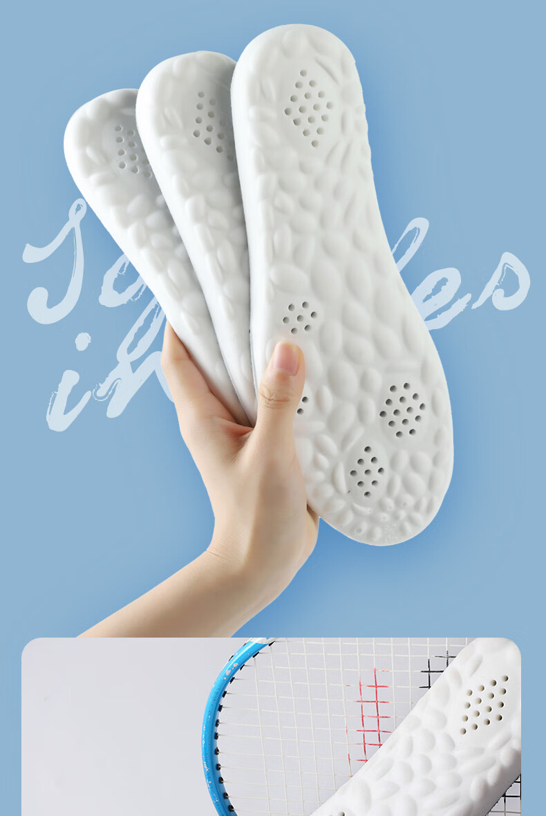 FOOTOPPO Squishy Sports Shoe Insoles for Men, Military Training Ultra-Soft Basketball Shoes, Running Shoes Insoles, Soft And Bouncy Shock-Absorbing PU Insoles for Wome 10