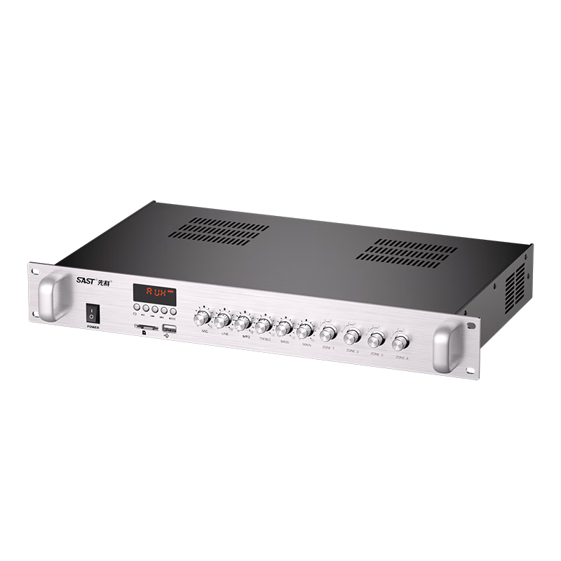 SAST Four-Zone High-Power Constant Voltage Bluetooth Amplifier 180W Public Address System Speaker Ceiling Column Main Unit Wall-Mounted Speaker for Store Meetings Home Theater Combination Sound Control