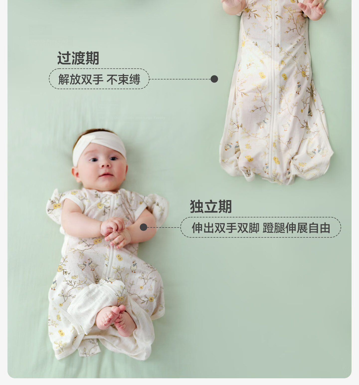 OUYUN Baby Anti-Startle Sleeping Bag Swaddle Sack Summer Thin Berry L Size 25