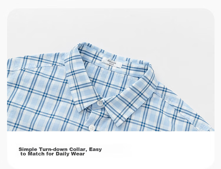 Balabala [balaOne] Boys' Short Sleeve Shirt Children's Big Kids Shirt 2026 Summer Cotton 5