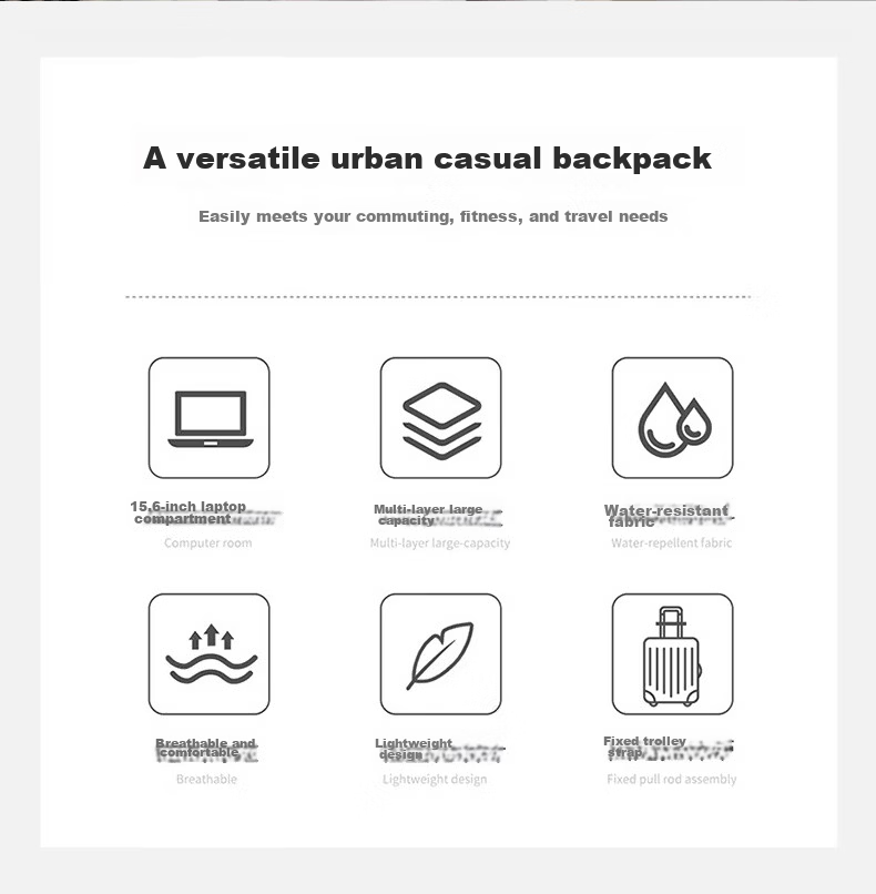 HP 16-inch Casual Large Capacity Backpack Travel Outdoor Student School Bag Khaki 2