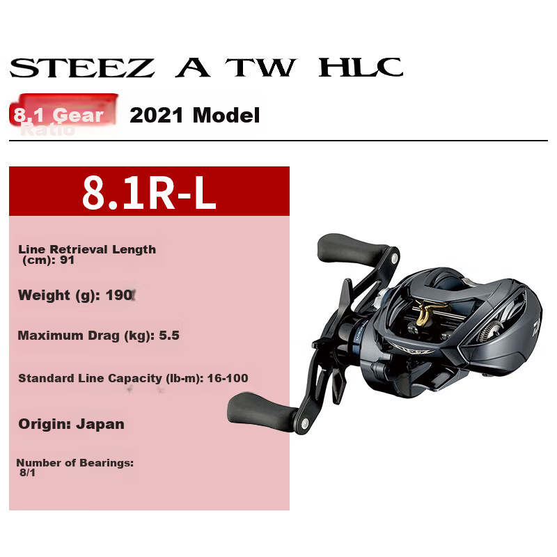 DAIWA 2021 STEEZ A TW HLC 8.1L Left-Hand Model