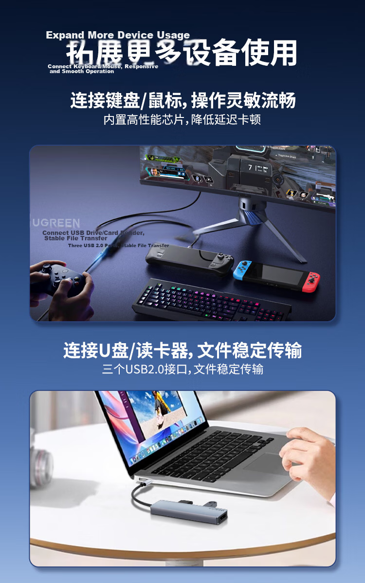 ThinkPad Lenovo Type-C Docking Station 8K 60Hz Gaming High Refresh Dock DP Converter 4K 240Hz Expansion USB Hub Laptop USB Expander LC05-D 9