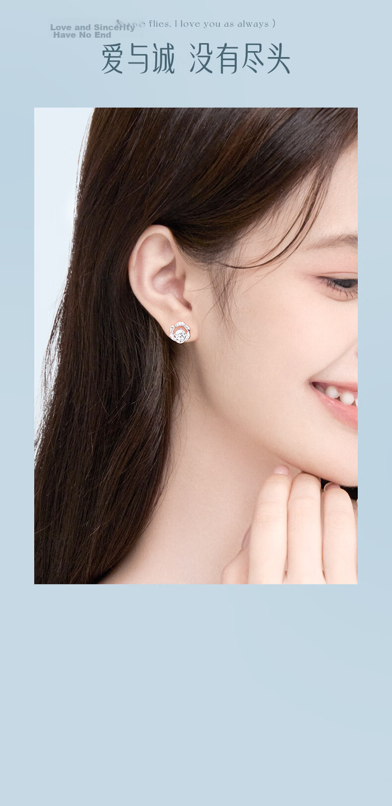 Zhenshang Silver China Gold Mobius Stud Earrings Silver Earrings Women's Jewelry Birthday Gift for Girlfriend Wife S925 9