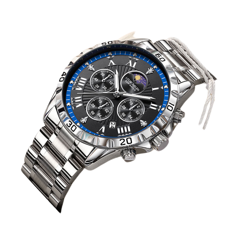 GEORGCOUNT Men's Watch 2025 New Business Automatic Mechanical Quartz Steel Band High-End Wristwatch for Students