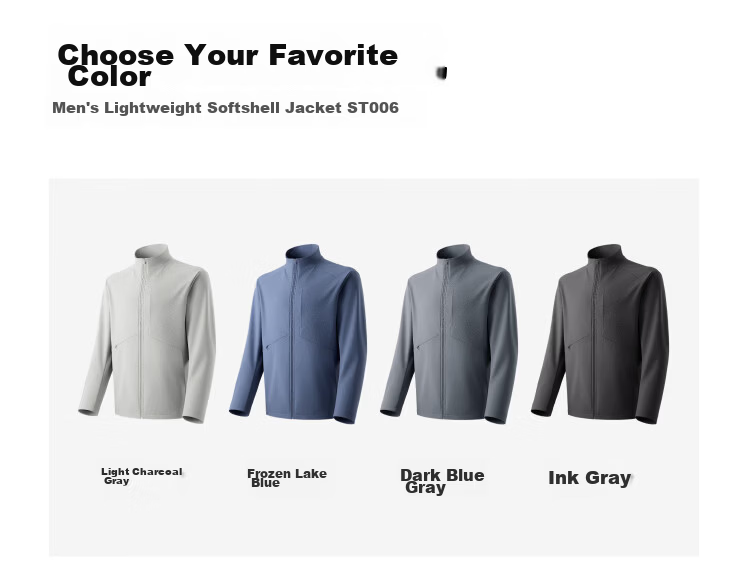 Beneunder Men's Softshell Jacket Windproof Water-Repellent Outdoor High Elastic Hydrogen Shell ST006 Ink Gray S 26