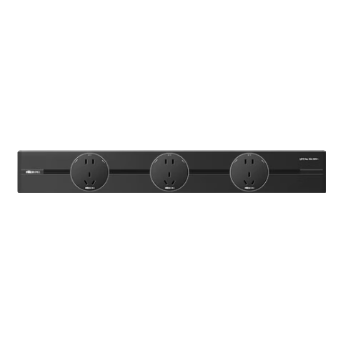 NVCleishidiangong No-Drilling Movable Track Socket, Surface-Mounted Kitchen Power Track Socket Strip, Multifunctional Power Strip, Black 0.6 Meter + 3 Five-Hole Sockets DP860 M04