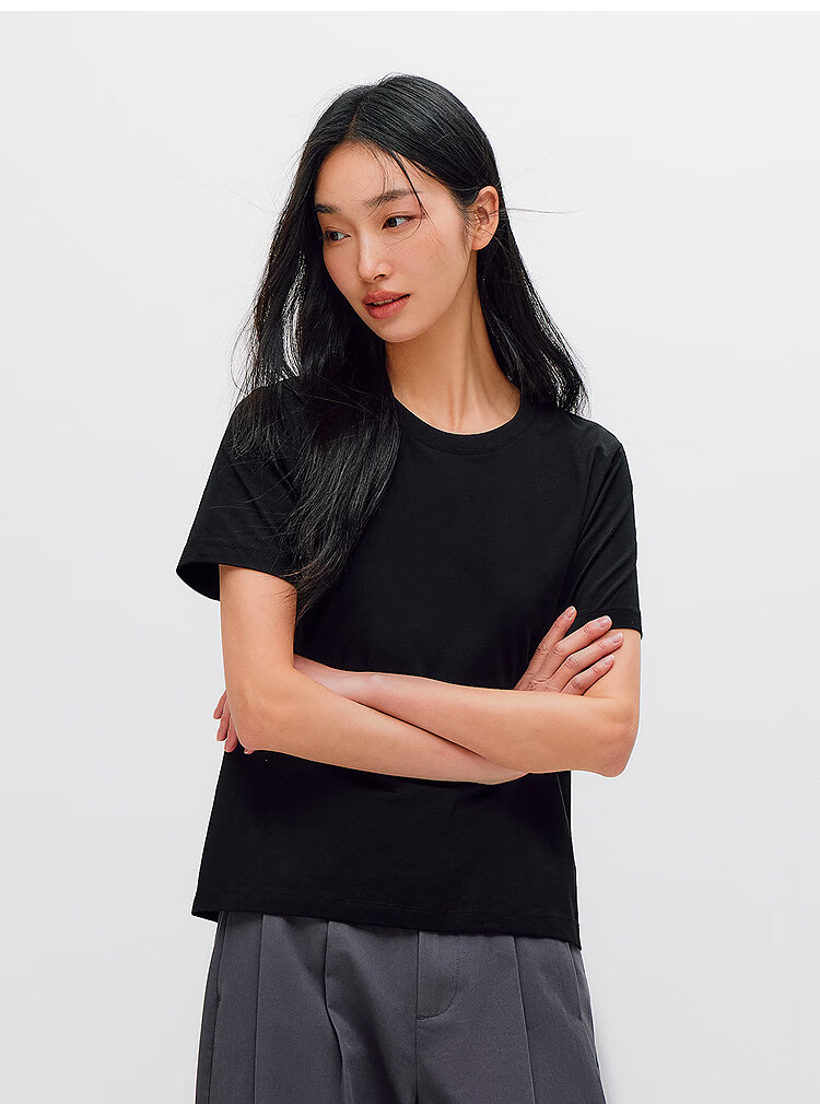Semir Mall Style | Women's Summer Short Sleeve T-Shirt Solid Color Crew Neck Regular Shoulder Top 2026 Versatile Shirt 101926100001 29