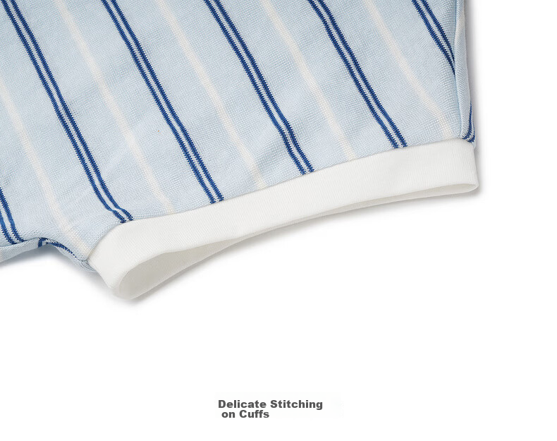 Olrain Summer New Blue and White Color Block Striped Loose Casual Commuting Short Sleeve T-Shirt for Women Striped L 27