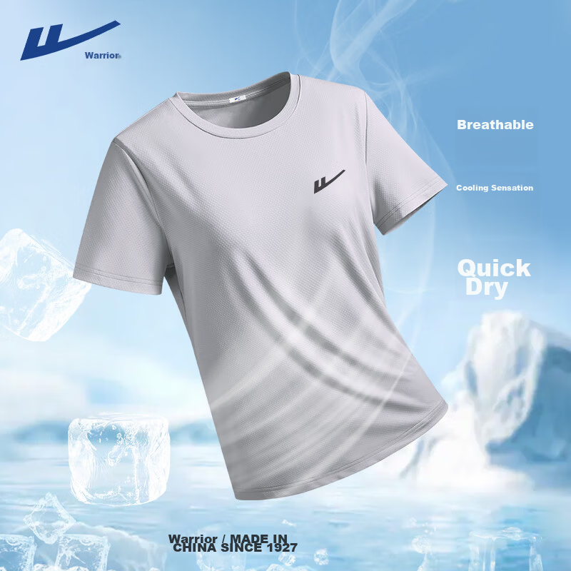 Warrior Ice Silk Short Sleeve Women's T-Shirt 2026 New Summer Fashion Breathable Quick-Dry Sun Protection Loose Top