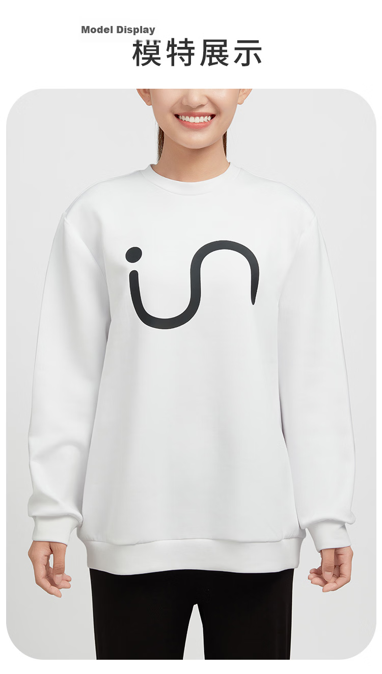 Yiershuang Couples Homewear Crew Neck Air Layer Printed Sweatshirt Cotton Matching Casual Sports Pullover Unisex Pajamas 16