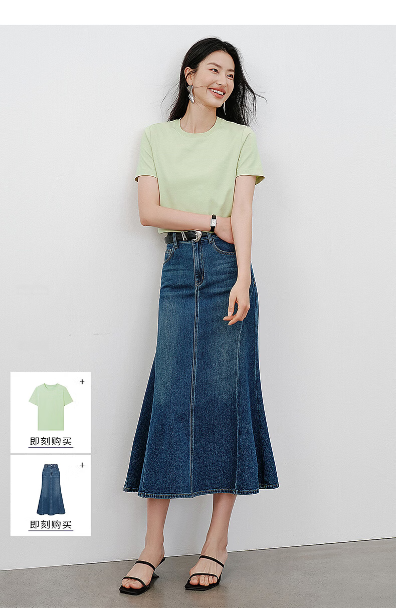 Yixiang Liying Lyocell Short Sleeve T-Shirt Women 2026 Spring New Shoulder Base Shirt Lavender Purple M 37