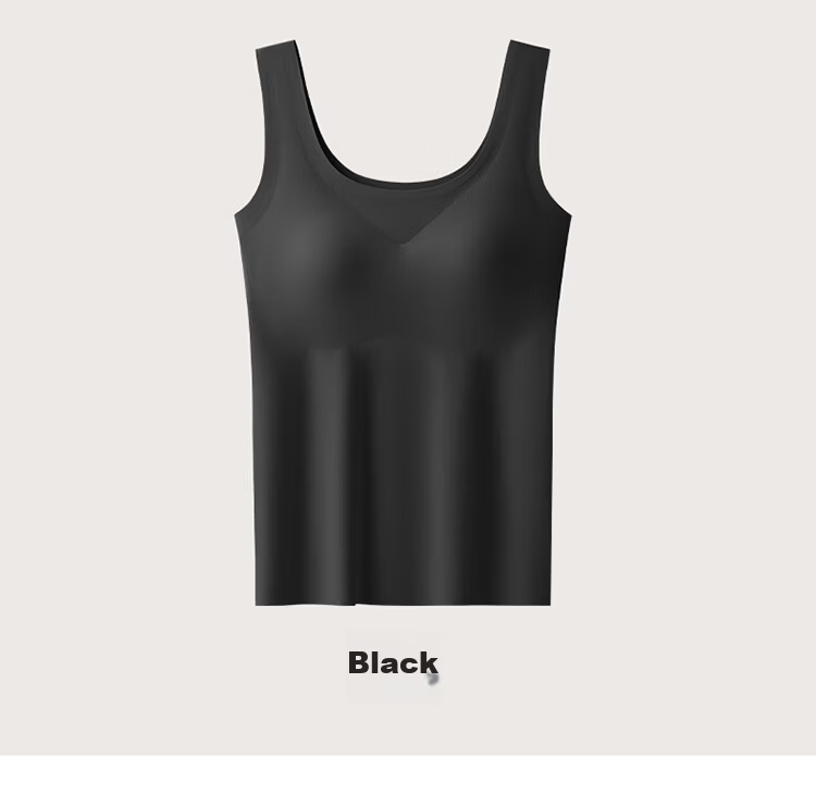 Herbal Original Color Camisole Women's Ice Silk Cooling Summer Slim Seamless Padded Bra Back Beauty Base Shirt Outerwear Top 20