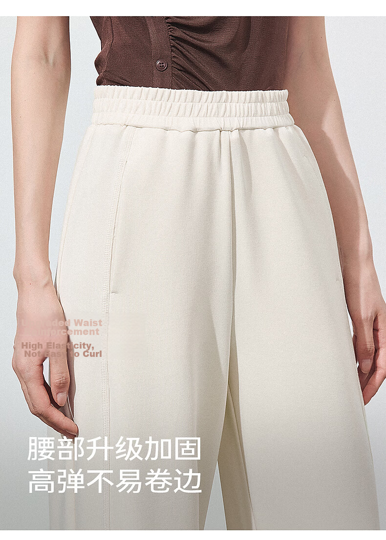 Yixiang Liying White Mask Pants Casual Women's Summer New Loose Draped Wide-Leg Straight Pants Gentle Black XL 11
