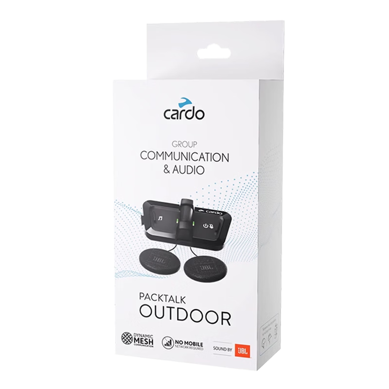 CARDO Ski Intercom Wireless Mesh Radio Helmet Bluetooth Headset Outdoor Sports JBL Sound Original Black