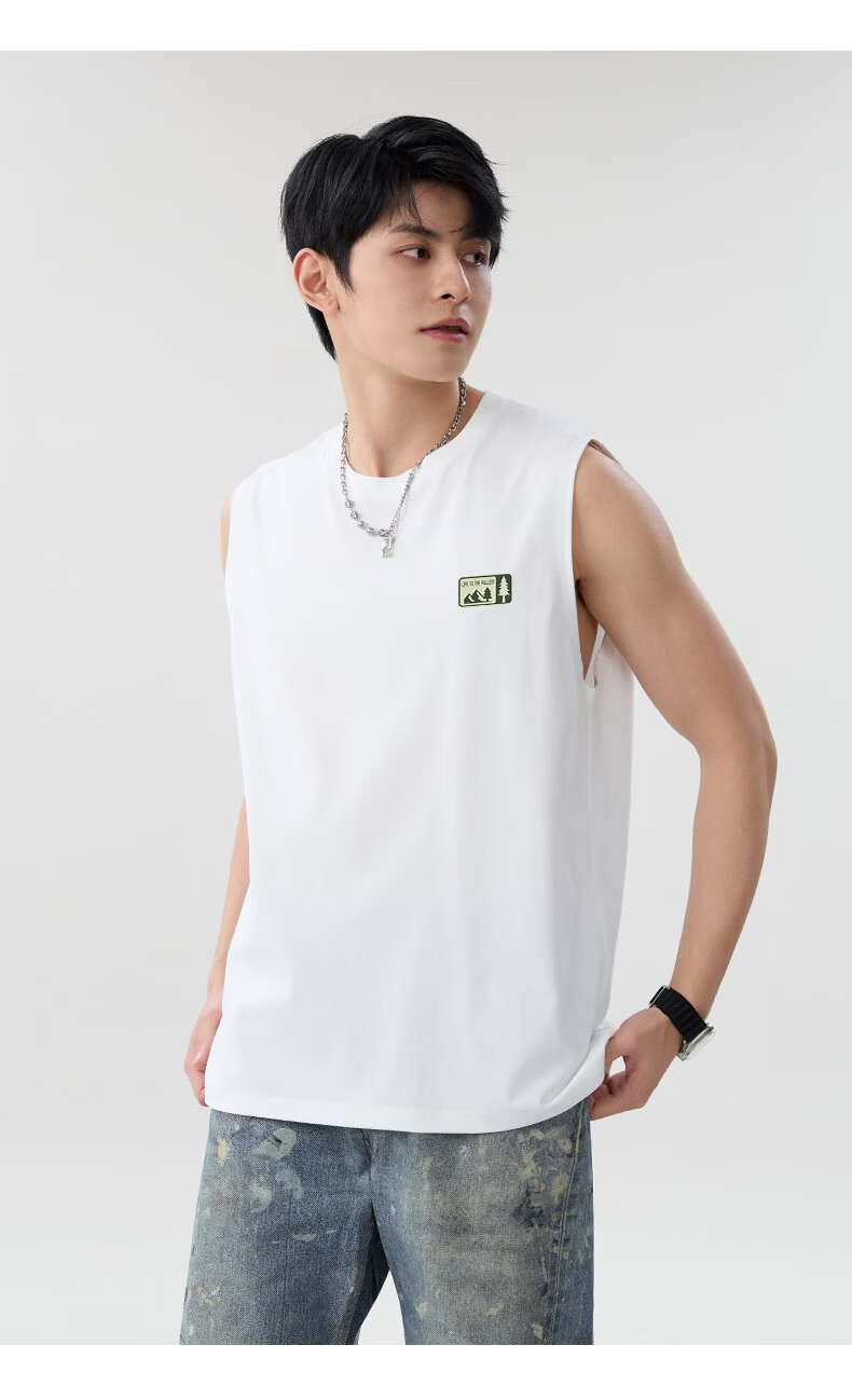 Baleno Heavyweight Pure Cotton Vest Men 2026 Summer New Moisture-Wicking Breathable Refreshing Sleeveless T-Shirt Men's Sports Tank Top 14