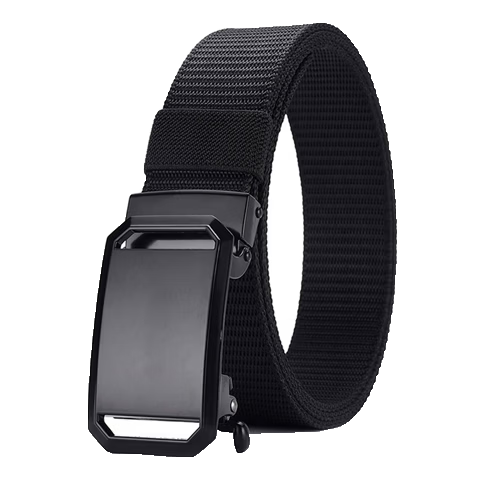 HOCR Men's Woven Canvas Casual Belt Outdoor Adjustable Automatic Buckle Nylon Waistband for Students Military Training Jeans