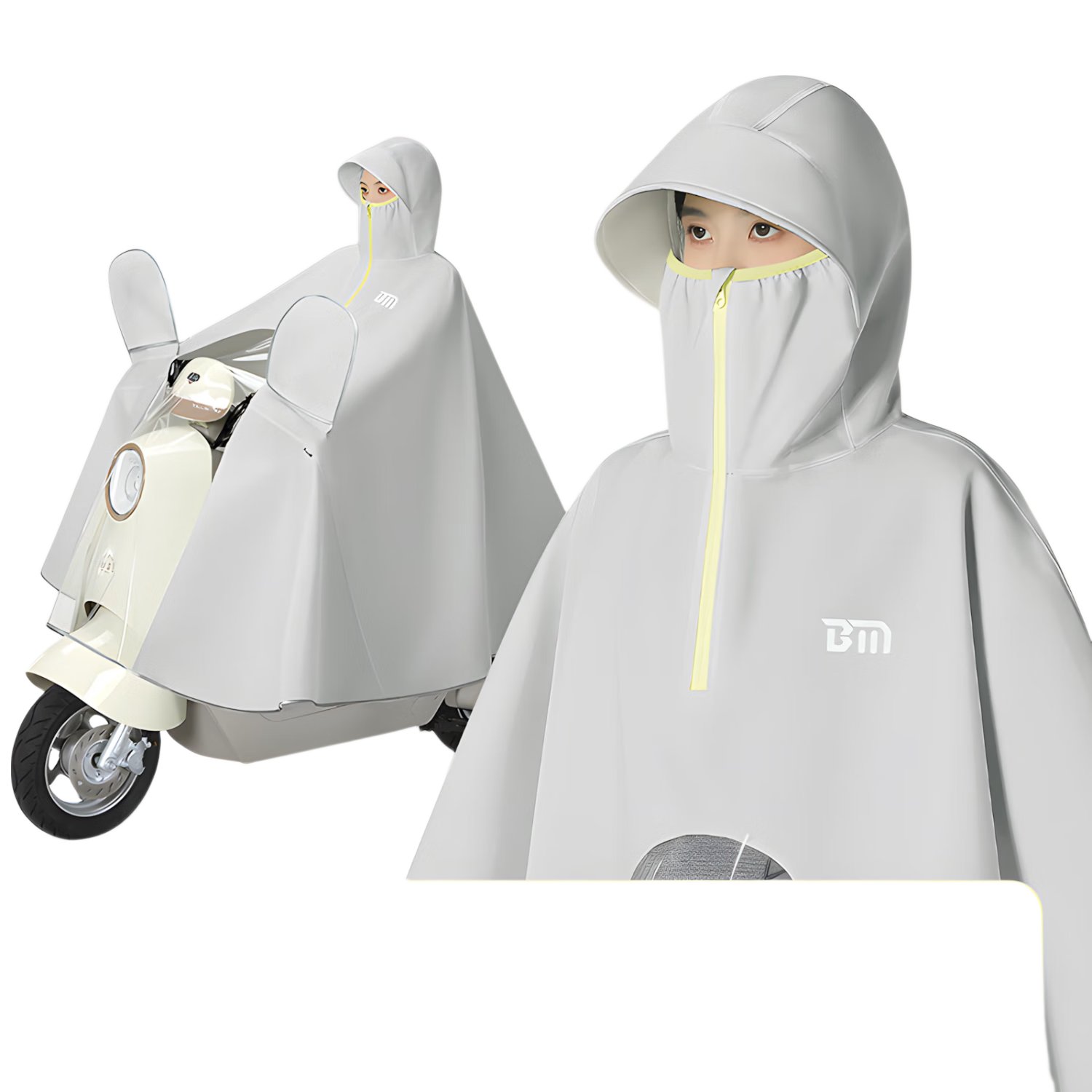 Beimei Full-Body Anti-Splash Heavy Rain Electric Scooter Raincoat, Women's Single-Person Enlarged One-Piece All-Over Rider-Specific Poncho