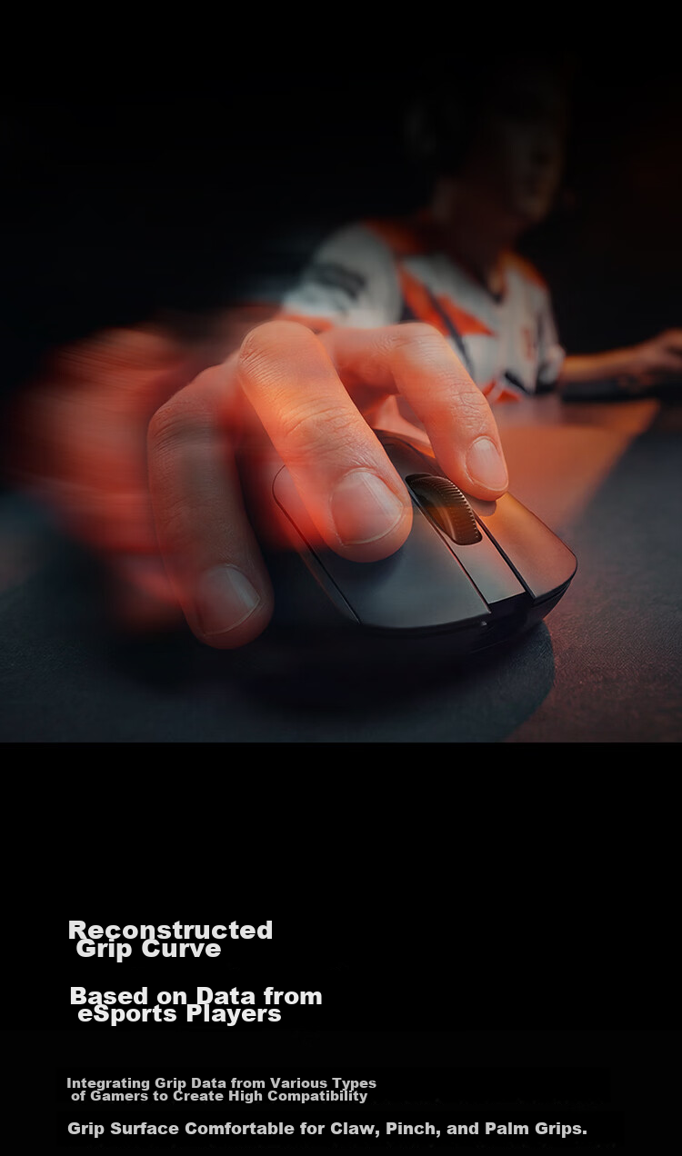 MI Mouse X1 Wireless Gaming Mouse, Dual-Mode (2.4GHz/Wired), Lightweight, 3395 Sensor, Dual 8K, 26000 DPI, for Valorant, CS2, VALORANT, LOL, Black Color 8