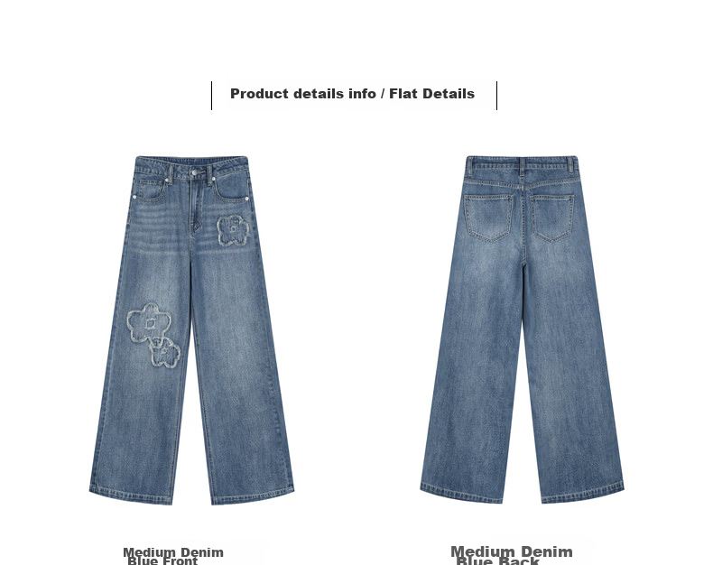 TonLion 2026 Spring Summer Women's Denim Pants Floral Tassel Design Straight Wide-Leg Trousers Fashion Versatile 19