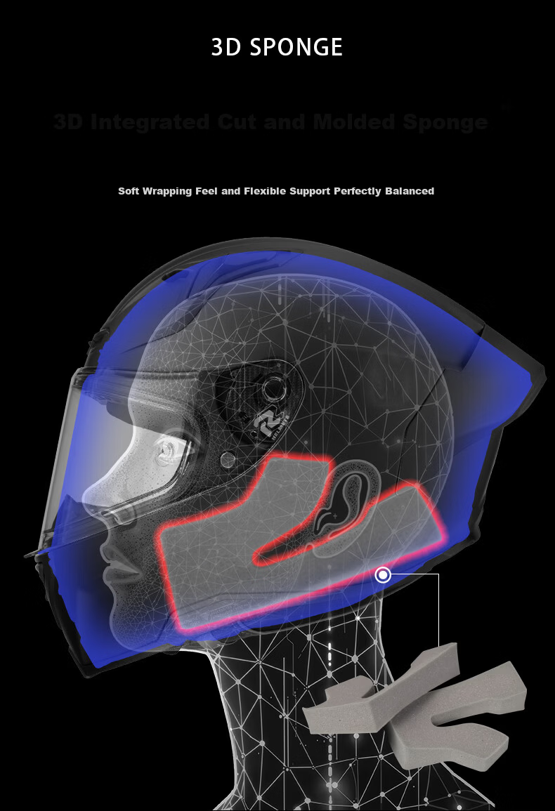 RR F01DOT/ECE Motorcycle Helmet Unisex Four Seasons Full Face Racing Helmet Snowflake 2XL 18