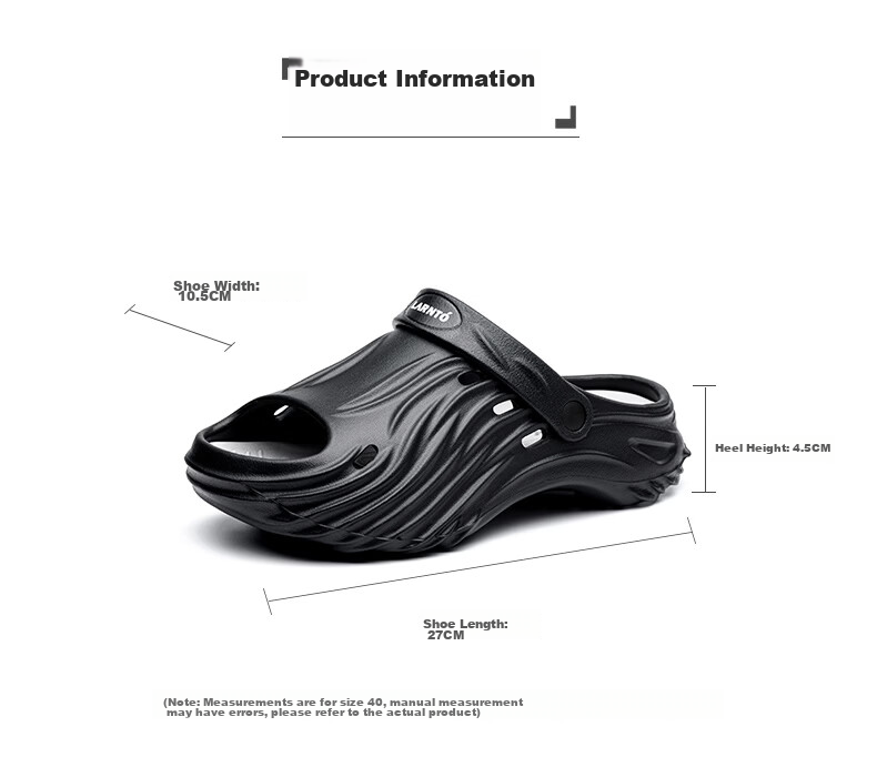 LAORENTOU Men's Summer Breathable Hole Shoes Thick Sole Outdoor Sandals LT353 White Size 44-45 5