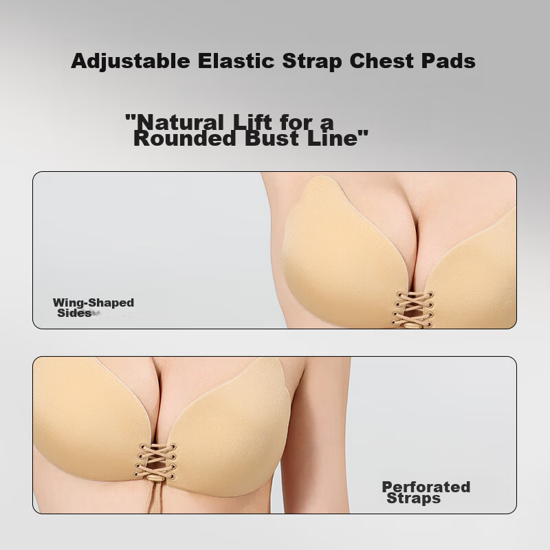 LangSha Strapless Invisible Breathable Push-Up Adhesive Bra for Small Bust, Wedding Dress and Swimsuit Special Bra 2