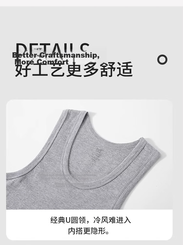 MiiOW Men's Tank Top, Summer Pure Cotton Loose Sleeveless T-Shirt, Undershirt, Sports Slim Shoulder Vest, Father's Day Gift 11