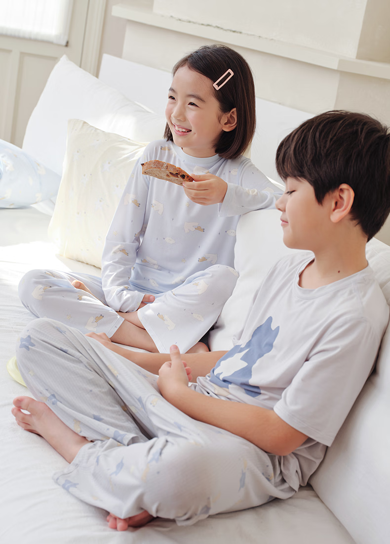 Like uu [Recommended by Zhu Dan] Children's Summer Thin Modal Pajamas for Boys and Girls 2026 New Arrival 23