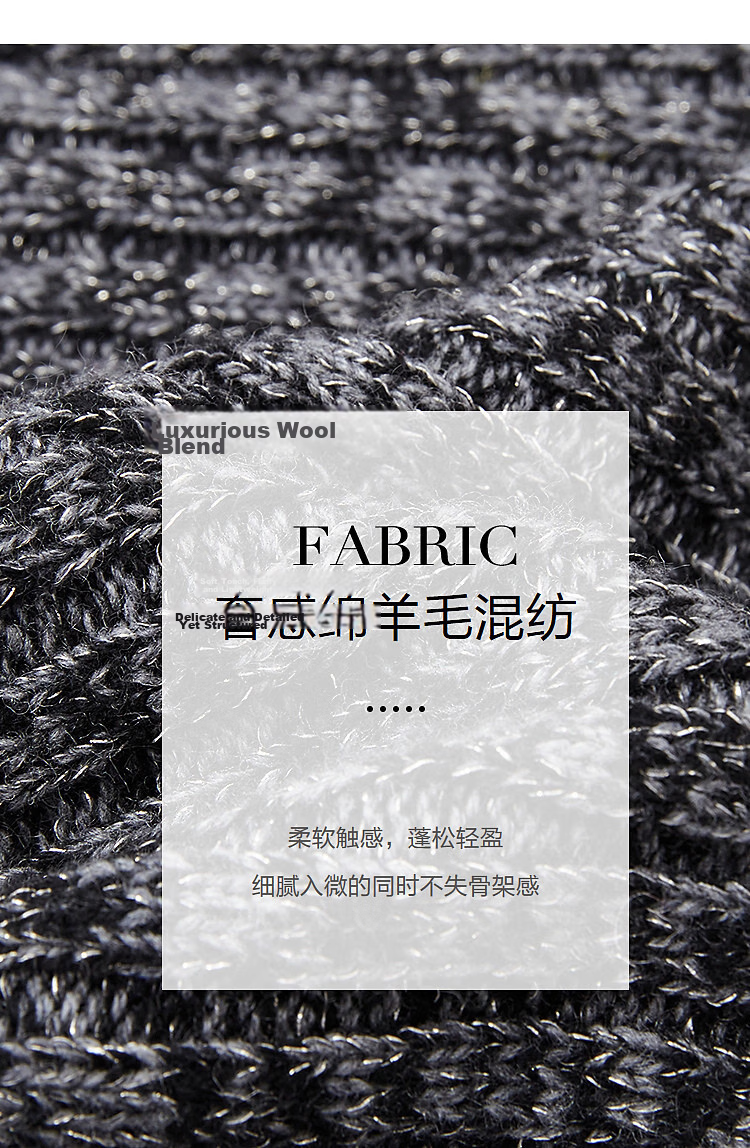 Demana [Soft Merino Wool] Winter Elegant Stand Collar Sleeve Knit Sweater Yarn Temperament Petite Women's Top 3